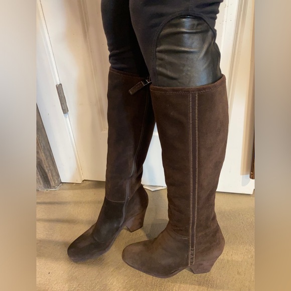 PRADA gently used knee high chocolate brown western boots size EU 37 US 6.5 - Picture 3 of 15